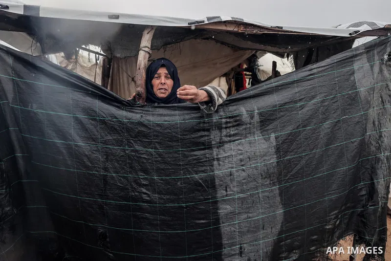 A view of a makeshift camp housing displaced Palestinians, in Rafah in the southern Gaza Strip, on January 02, 2024. Photo by Bashar Taleb\ apaimages