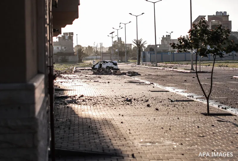 A view of the Qatari-funded Hamad Town residential complex in Khan Yunis in the southern Gaza Strip, on January 06, 2024. Residents were flee their homes after an Israeli raid completely destroyed more than 6 residential...