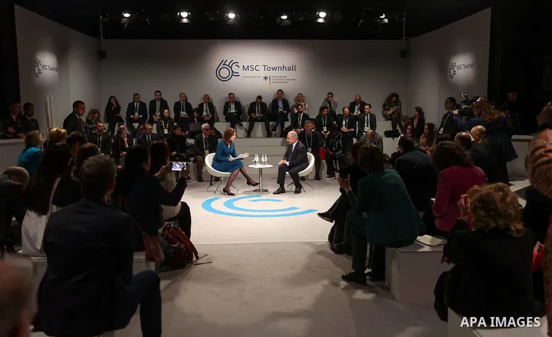 Prime Minister of the State of Palestine Mohammad Shtayyeh speaks during a Townhall meeting titled "Peace in Pieces: The Future of Israeli-Palestinian Relations" at the 60th Munich Security Conference (MSC) in Munich, so...