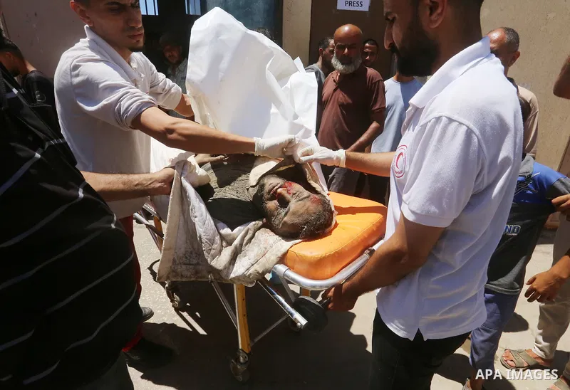 Palestinians injured and killd in Israeli attacks on Al-Nusairat region, are brought to Al-Aqsa Martyrs' hospital in Deir al-Balah, Gaza on July 19, 2024. Photo by Omar Ashtawy\ apaimages