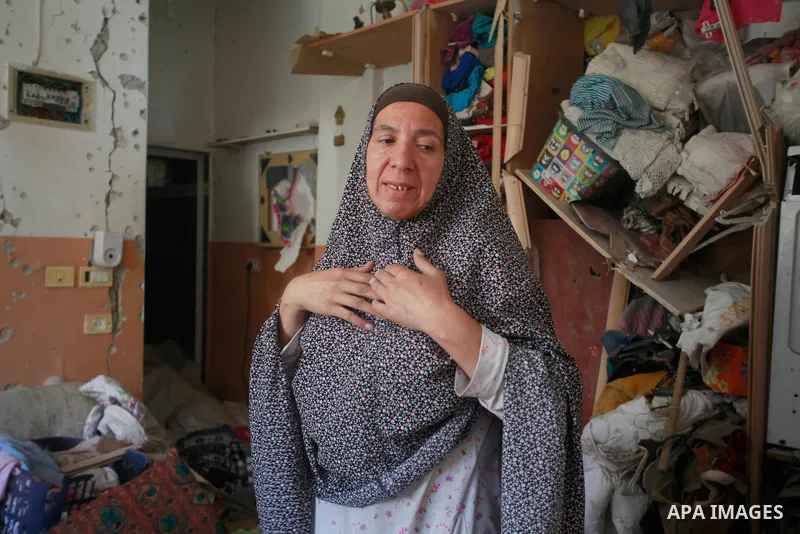 Palestinians check the damage caused inside a home following a reported Israeli strike in the Balata refugee camp, east of Nablus in the Israeli-occupied West Bank, on July 28, 2024. Photo by Mohammed Nasser\ apaimages