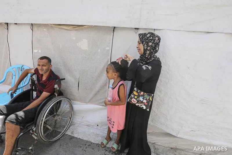 Sila Hoso, a 7-year-old Palestinian child who was seriously wounded in an Israeli attack on the town of Deir al-Balah is viewed in Deir al Balah, Gaza on August 13, 2024. Sila Hoso's treatment continues at Al-Aqsa Martyr...
