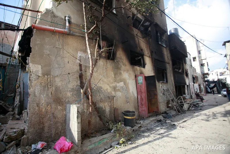 Palestinians inspect the damage, following an Israeli military raid, in Tulkarm, in the Israeli-occupied West Bank, August 30, 2024. Photo by Mohammed Nasser\ apaimages