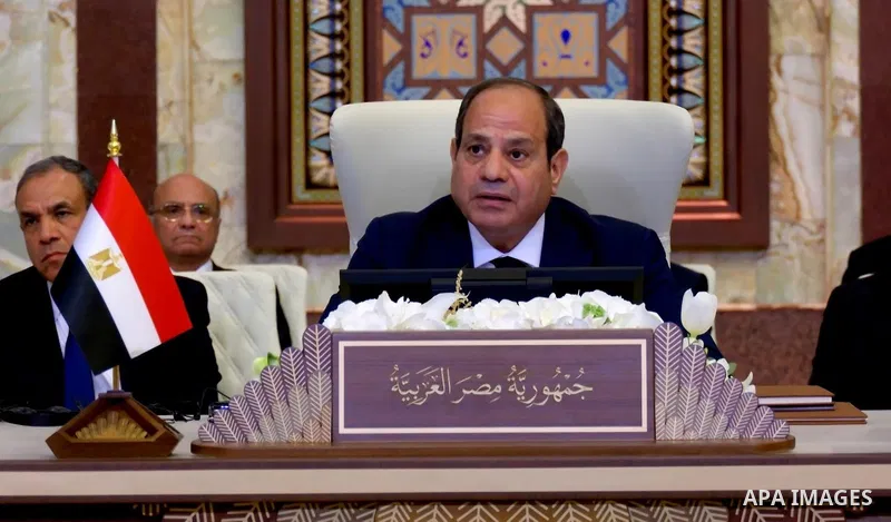 Egyptian President, Abdel Fattah Al-Sisi, participates in the 34th session of the Council of the League of Arab States in Baghdad, Iraq, on May 17, 2025. Photo by Egyptian President Office\ apaimages