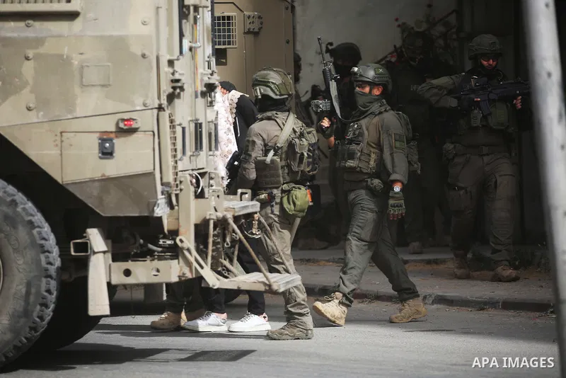 Israeli army raid Balata village, east of the West Bank city of Nablus, and detained one Palestinian during the raid, on May 18, 2025. Photo by Mohammed Nasser\ apaimages