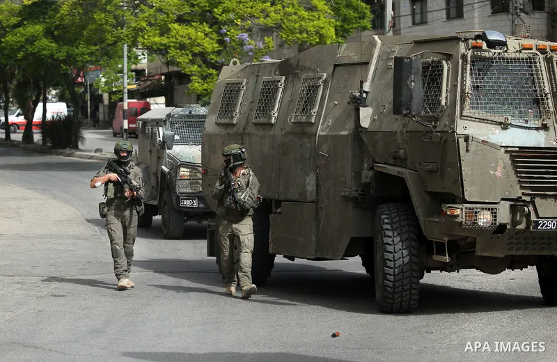 Israeli army raid Balata village, east of the West Bank city of Nablus, and detained one Palestinian during the raid, on May 18, 2025. Photo by Mohammed Nasser\ apaimages