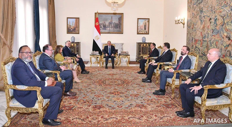 Egyptian President Abdel Fattah El-Sisi receives Mosaad Boulos, Senior Advisor to the US President for Arab, Middle Eastern and African Affairs, in the presence of Dr. Badr Abdel Aty, Minister of Foreign Affairs, Immigra...