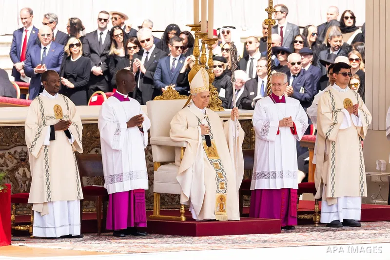 Pope Leo XIV leads a Holy mass for the beginning of his pontificate, in St Peter's square in The Vatican on May 18, 2025. Photo by PRESIDENT OF UKRAINE\ apaimages