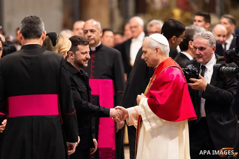 Ukrainian President, Volodymyr Zelensky, attends the inaugural mass of Pope, Leo, XIV in Rome, Italy. Photo by PRESIDENT OF UKRAINE\ apaimages