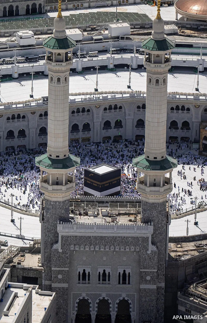 Muslim worshippers gather around the Kaaba, Islam's holiest shrine, at the Grand Mosque complex in the holy city of Mecca on June 2, 2025 ahead of the annual Hajj pilgrimage. Photo by Saudi Press Agency\ APA Images