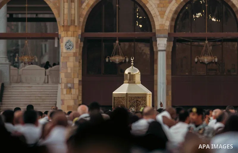 Pictures shows the Kaaba, Islam's holiest shrine, at the Grand Mosque complex in the holy city of Mecca on June 2, 2025 ahead of the annual Hajj pilgrimage. Photo by Saudi Press Agency