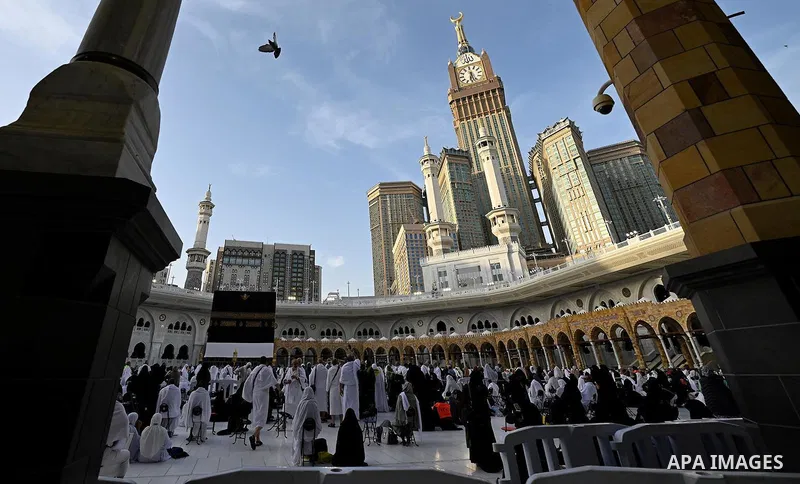 Muslim worshippers gather around the Kaaba, Islam's holiest shrine, at the Grand Mosque complex in the holy city of Mecca on June 3, 2025 ahead of the annual Hajj pilgrimage. Photo by Saudi Press Agency