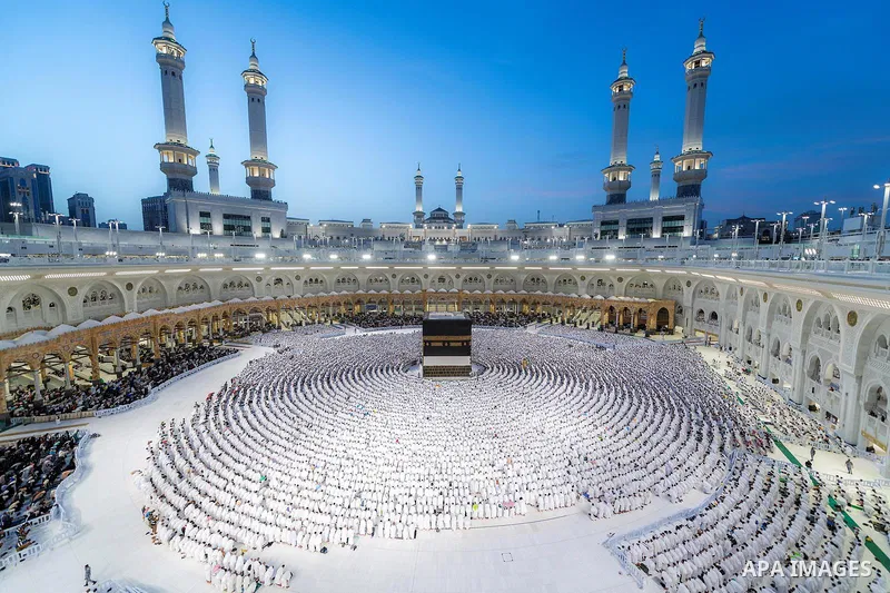 Muslim worshippers gather around the Kaaba, Islam's holiest shrine, at the Grand Mosque complex in the holy city of Mecca on June 3, 2025 ahead of the annual Hajj pilgrimage. Photo by Saudi Press Agency\ APA Images