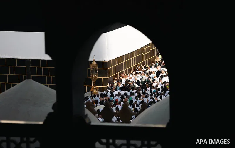 Muslim worshippers gather around the Kaaba, Islam's holiest shrine, at the Grand Mosque complex in the holy city of Mecca on June 3, 2025 ahead of the annual Hajj pilgrimage. Photo by Saudi Press Agency\ APA Images