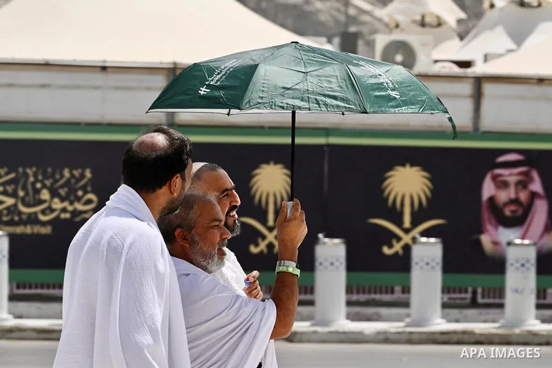Muslim pilgrims heads to Mina near Islam's holy city of Mecca on June 4, 2025, ahead of the annual Hajj pilgrimage. Photo by Saudi Press Agency\ APA Images