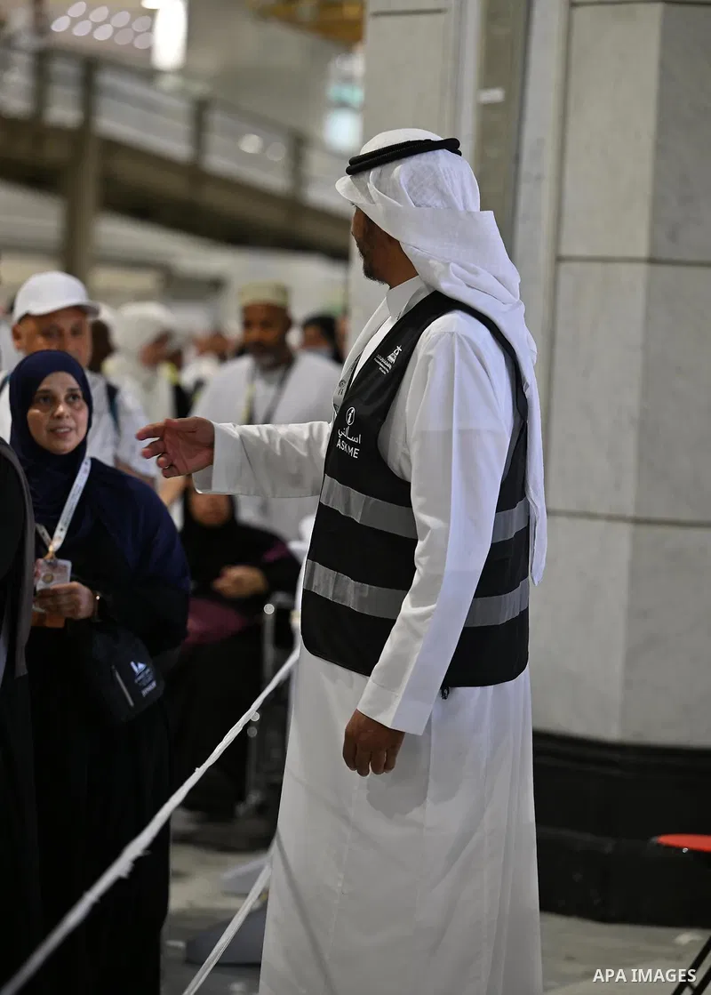 Muslim pilgrims perform prayer around the Kaaba, Islam's holiest shrine, at the Grand Mosque complex in Mecca on June 7, 2025, in the second days the Eid al-Adha festival, which marks the end of their Hajj pilgrimage. Ph...