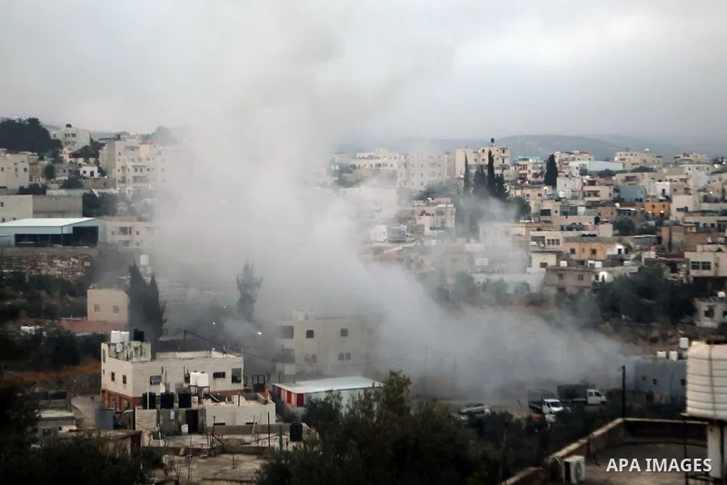 A view of the completely demolished home of Ezzeddin al-Mesalma, along with nearby damaged houses, is seen after Israeli forces carried out a punitive demolition in the town of Beit Awwa, Hebron, West Bank, on June 17, 2...