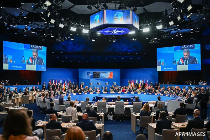 Turkish President, Recep Tayyip Erdoğan, attends the NATO Summit of Heads of State and Government in The Hague, the Netherlands, on June 25, 2025. Photo by Turkish presidency \ apaimages