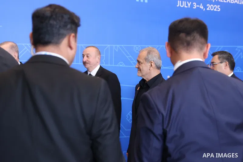 Iranian President, Masoud Pezeshkian, attends the 17th ECO Summit in Khankendi, Azerbaijan, on July 4, 2025. Photo by Iranian Presidency Office