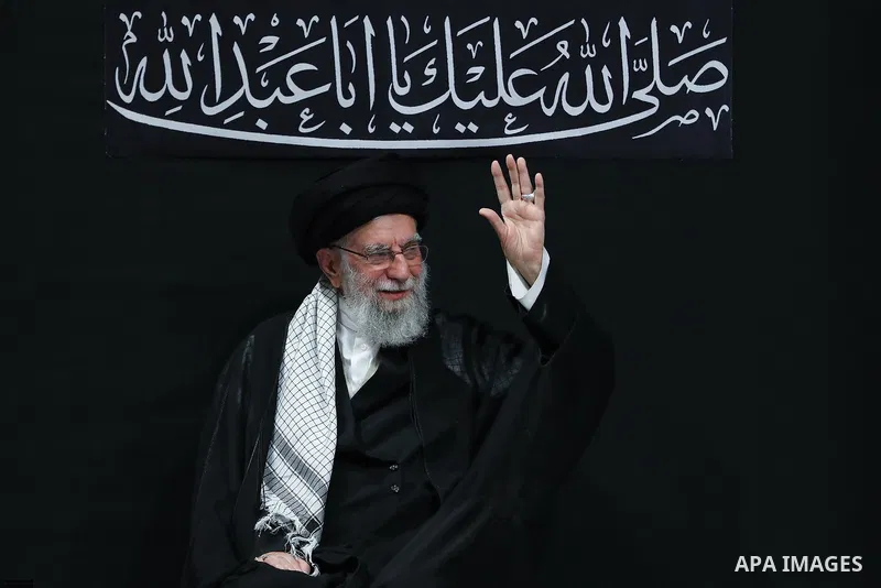 Iranian Supreme Leader Ayatollah ALI KHAMENEI attends a mourning ceremony commemorating the death anniversary of the Prophet Muhammad's grandson, Hussein, in Tehran. Iran's supreme leader on July 5 made his first public...