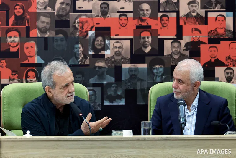Iranian President, Masoud Pezeshkian, meets with officials from the Martyrs and Veterans Foundation, in Tehran, Iran, on July 19, 2025. Photo by Iranian Presidency Office