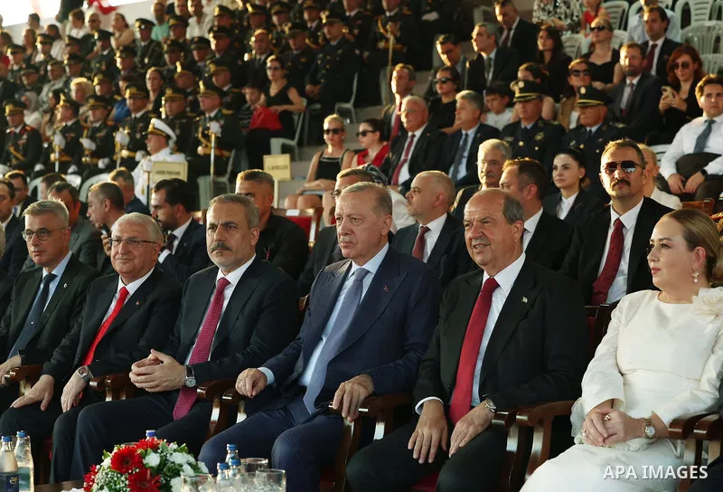 Turkish President Recep Tayyip Erdoğan participates in the Peace and Freedom Day celebrations in Cyprus, on July 20, 2025. Photo by Turkish presidency \ apaimages