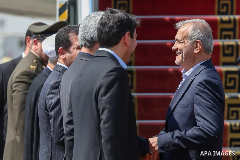 Iranian President Masoud Pezeshkian departs Tehran for Lahore Pakistan, Tehran, Iran, August 2, 2025. Photo by Iranian Presidency Office