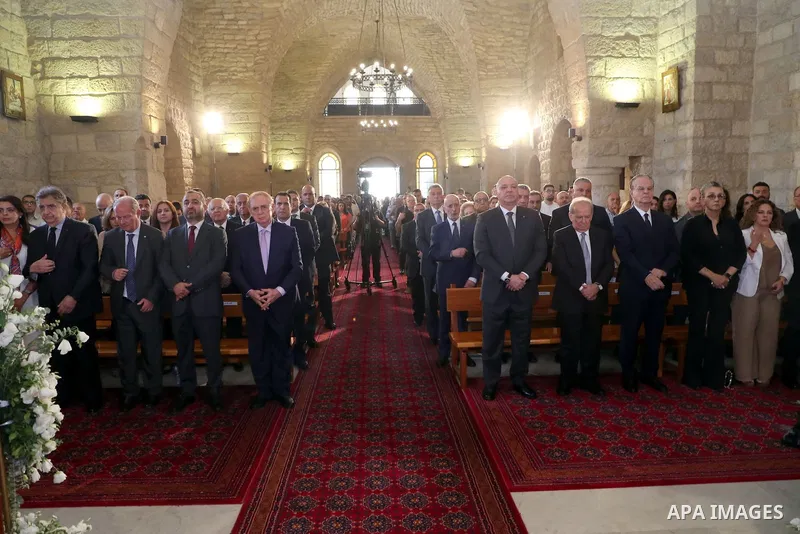 Lebanese President Joseph Aoun visits Deir al-Qamar in Beirut, Lebanon, on August 3, 2025. Photo by Lebanese Presidency Office\ apaimages
