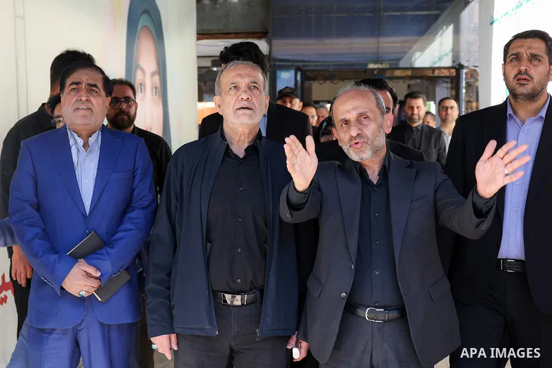 Iranian President Masoud Pezeshkian visits the headquarters of the Islamic Republic of Iran Broadcasting Corporation (IRIB) on National Press Day in Tehran, Iran, on August 9, 2025. Photo by Iranian Presidency Office