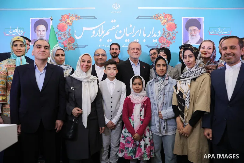 Iranian President Masoud Peskov meets with Belarusian Parliament officials in Minsk, Belarus, on August 20, 2025. Photo by Iranian Presidency Office
