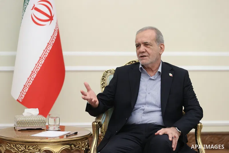 Iranian President Masoud Pezeshkian meets with the new Iranian ambassadors to Croatia and Madagascar in Tehran, Iran, on August 28, 2025. Photo by Iranian Presidency Office