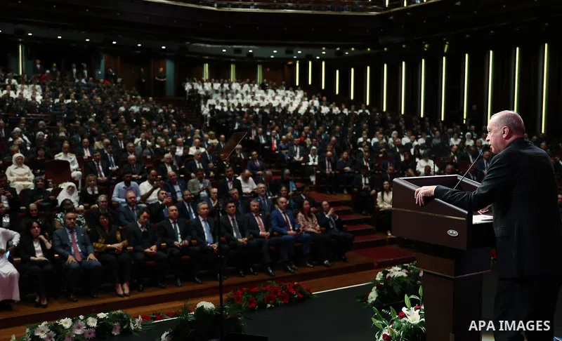 Turkish President, Recep Tayyip Erdoğan, attends a Victory Day ceremony in Ankara, Turkey, on August 30, 2025. Photo by Turkish presidency \ apaimages