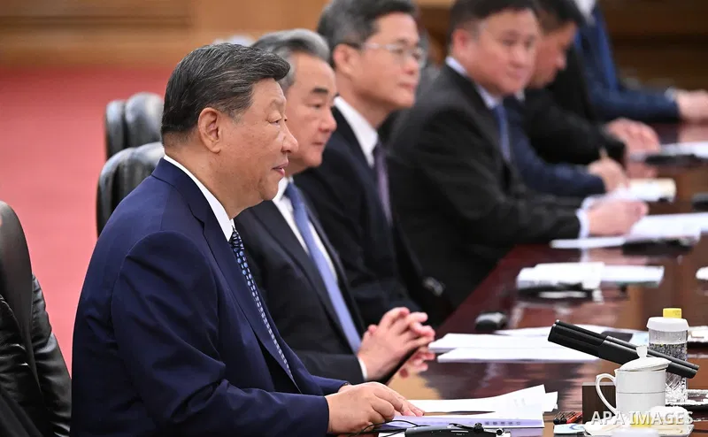 Russian President, Vladimir Putin, meets with Chinese President Xi Jinping during Russian-Chinese talks in the Great Hall of the People in Beijing, China, on September 2, 2025. Photo by President of Russia Office\ apaima...