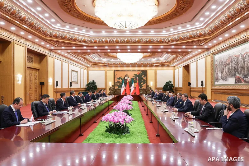 Iranian President Masoud Pezeshkian meets with Chinese President Xi Jinping in Beijing, China, on September 2, 2025. Photo by Iranian Presidency Office