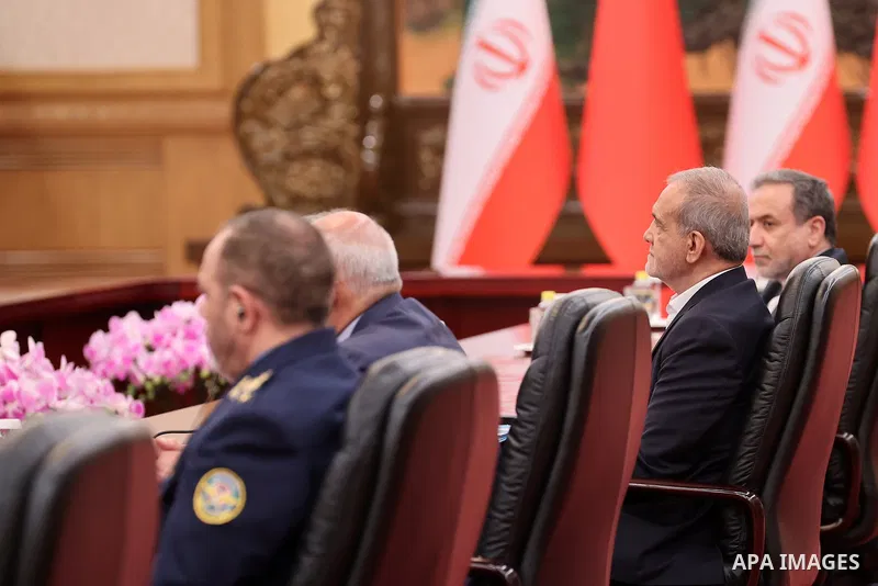 Iranian President Masoud Pezeshkian meets with Chinese President Xi Jinping in Beijing, China, on September 2, 2025. Photo by Iranian Presidency Office