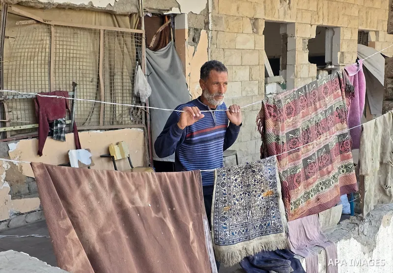 Displaced Palestinians shelter inside Haifa School in central Khan Younis, despite the presence of unexploded ordnance scattered across classrooms and courtyards, and a near-total absence of humanitarian aid. Amid cracke...