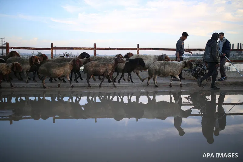 Displaced Palestinians go about their daily lives on the last day of 2025 in the Nuseirat camp in the central Gaza Strip on December 31, 2025, amid difficult humanitarian conditions imposed by ongoing displacement and a...