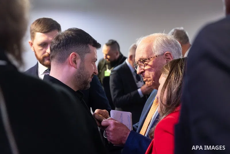 Ukrainian President Volodymyr Zelensky during his visit to Switzerland to participate in the World Economic Forum in Davos, where he met with the US President and a number of world leaders and officials, today. Davos, Sw...