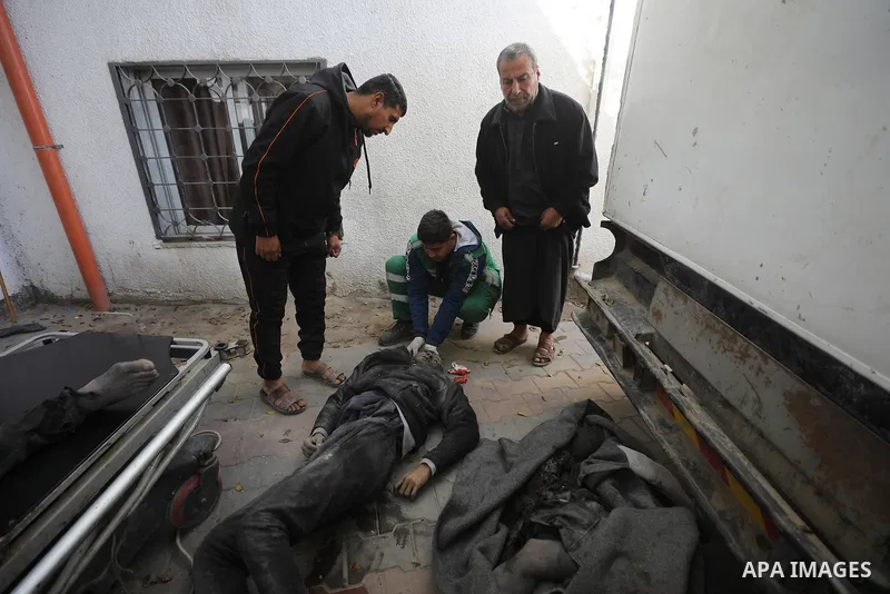 Bodies are being brougt to Al Shifa Hospital after Israeli attack on Sheikh Radwan police station killed 8 Palestinians, despite the ceasefire in Gaza City, Gaza on January 31, 2026. The strike on Sheikh Radwan neighborh...