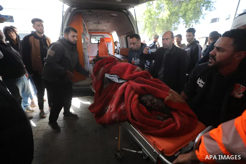 Bodies are being brougt to Al Shifa Hospital after Israeli attack on Sheikh Radwan police station killed 8 Palestinians, despite the ceasefire in Gaza City, Gaza on January 31, 2026. The strike on Sheikh Radwan neighborh...
