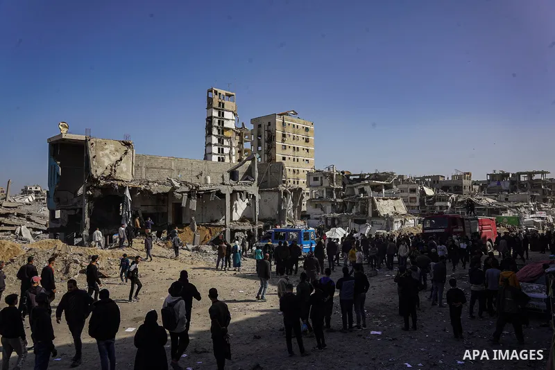 A view of the destruction after the Israeli army targeted a police station in the Sheikh Radwan neighborhood of Gaza City, Gaza on January 31, 2026. According to initial reports, 7 people were killed and many others were...