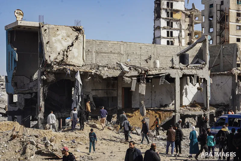 A view of the destruction after the Israeli army targeted a police station in the Sheikh Radwan neighborhood of Gaza City, Gaza on January 31, 2026. According to initial reports, 7 people were killed and many others were...