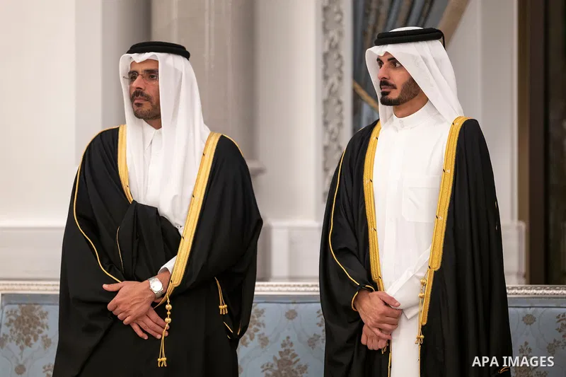 The Emir of Qatar, Sheikh Tamim bin Hamad Al Thani, receives well-wishers on the occasion of Ramadan at Lusail Palace in Doha, Qatar, February 19, 2026. Photo by Emiri Diwan Office\ apaimages