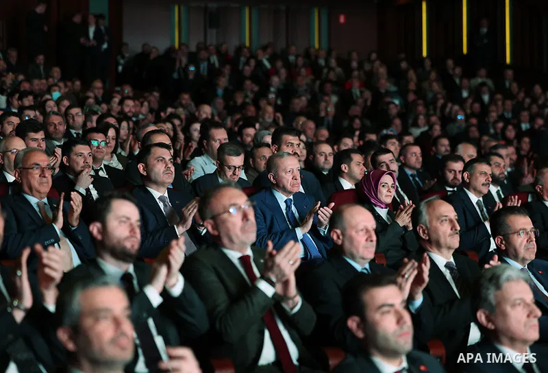 Turkish President Recep Tayyip Erdoğan attends the lottery ceremony for a social housing project in Ankara, Turkey, March 3, 2026. Photo by Turkish presidency \ apaimages