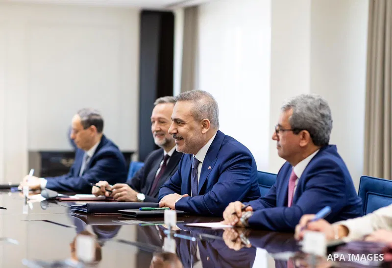 Turkish Foreign Minister Hakan Fidan met with UN Secretary-General António Guterres to discuss regional and international issues of mutual concern. In Ankara, Turkey, March 12, 2026. Photo by Turkish presidency \ apaimag...