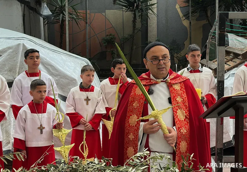Christians attended Mass at the Church of the Holy Family in Gaza City on March 29, 2026, celebrating Palm Sunday, one of the most important Christian holidays, which commemorates Jesus' triumphant entry into Jerusalem....