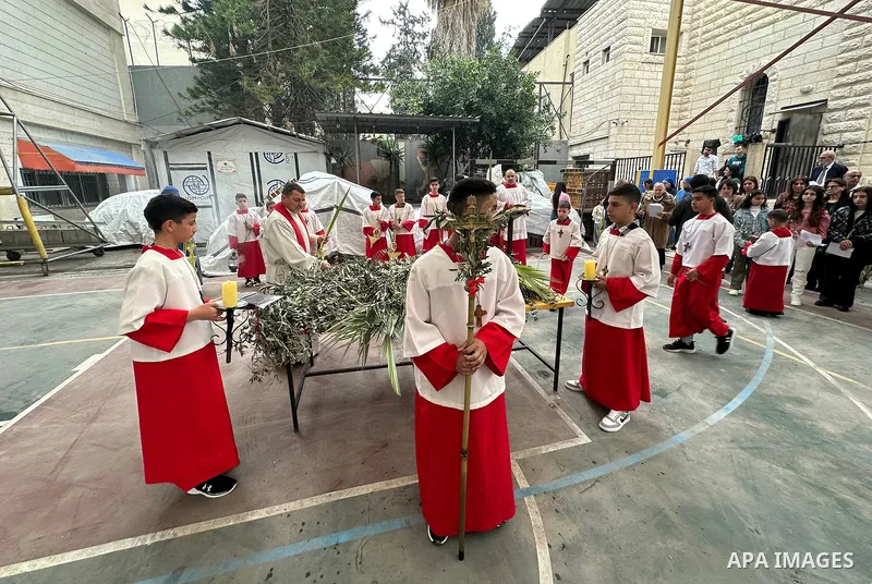 Christians attended Mass at the Church of the Holy Family in Gaza City on March 29, 2026, celebrating Palm Sunday, one of the most important Christian holidays, which commemorates Jesus' triumphant entry into Jerusalem....