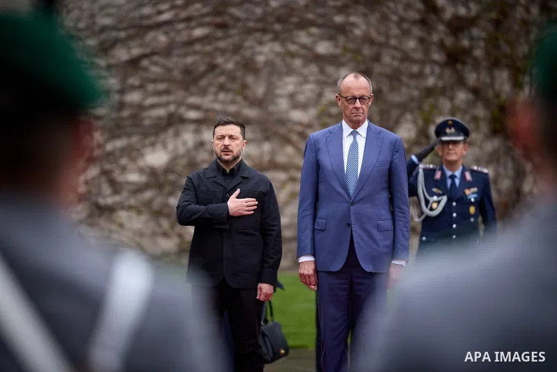 Ukrainian President Volodymyr Zelenskyy arrives in Germany for a working visit to hold talks with German officials on bilateral issues. Berlin, Germany, April 14, 2026. Photo by PRESIDENT OF UKRAINE\ apaimages