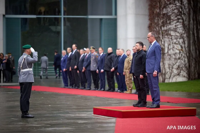 Ukrainian President Volodymyr Zelenskyy arrives in Germany for a working visit to hold talks with German officials on bilateral issues. Berlin, Germany, April 14, 2026. Photo by PRESIDENT OF UKRAINE\ apaimages