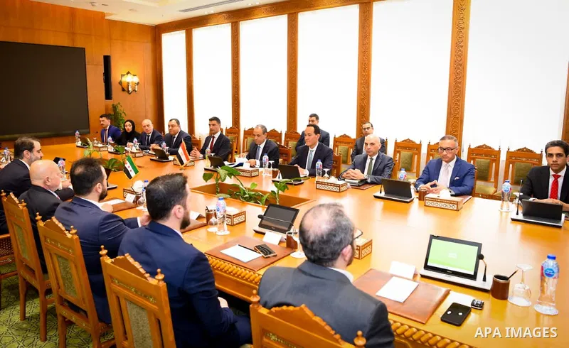 Egyptian Foreign Minister Badr Abdel Aty holds extensive discussions with his Syrian counterpart, Asaad Al-Shaibani, in Cairo, Egypt, on May 3, 2026. This meeting comes within the framework of strengthening bilateral rel...